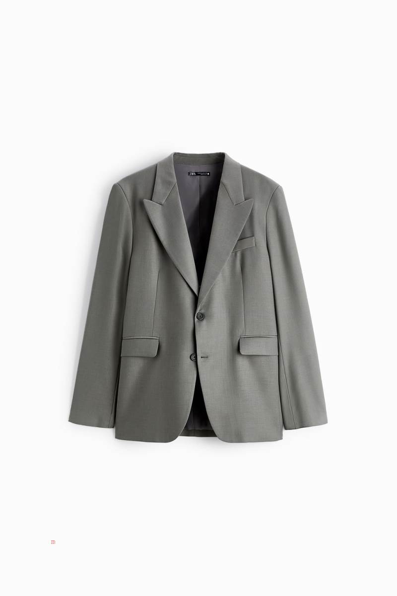 ZARA TEXTURED SUIT Blazers Herr Olivgröna Gröna | EKXHN-1526
