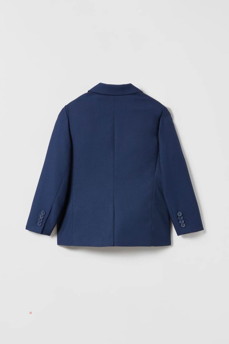 ZARA TEXTURED SUIT Blazers Pojke Marinblå Blå | DHNTK-4021