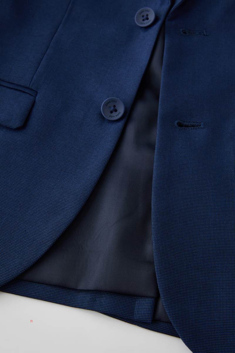 ZARA TEXTURED SUIT Blazers Pojke Marinblå Blå | DHNTK-4021