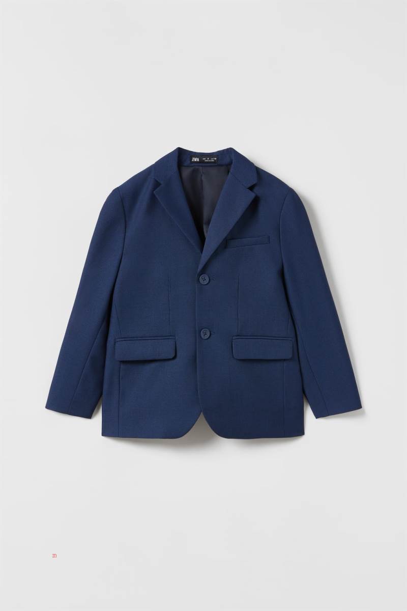 ZARA TEXTURED SUIT Blazers Pojke Marinblå Blå | DHNTK-4021