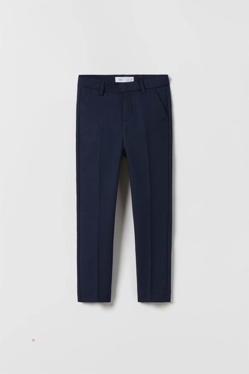 ZARA TEXTURED SUIT Byxor Pojke Marinblå Blå | XMRFJ-3804