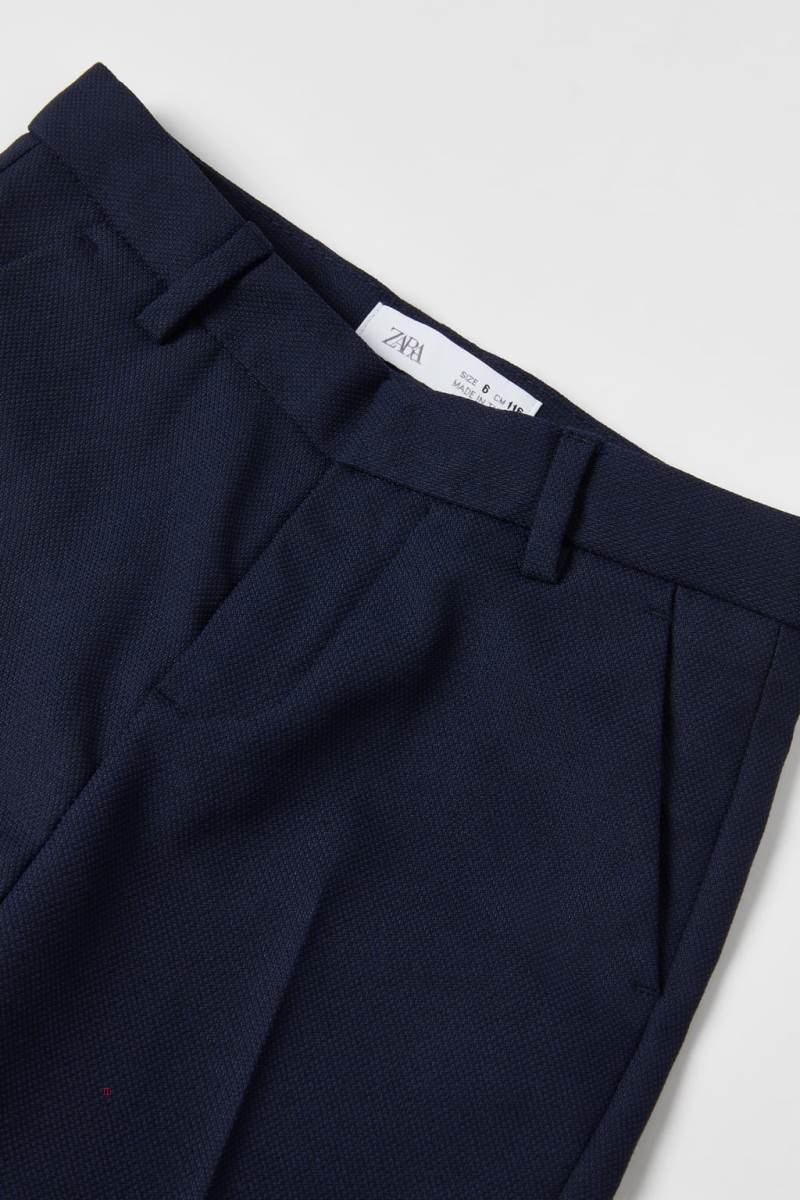 ZARA TEXTURED SUIT Byxor Pojke Marinblå Blå | XMRFJ-3804