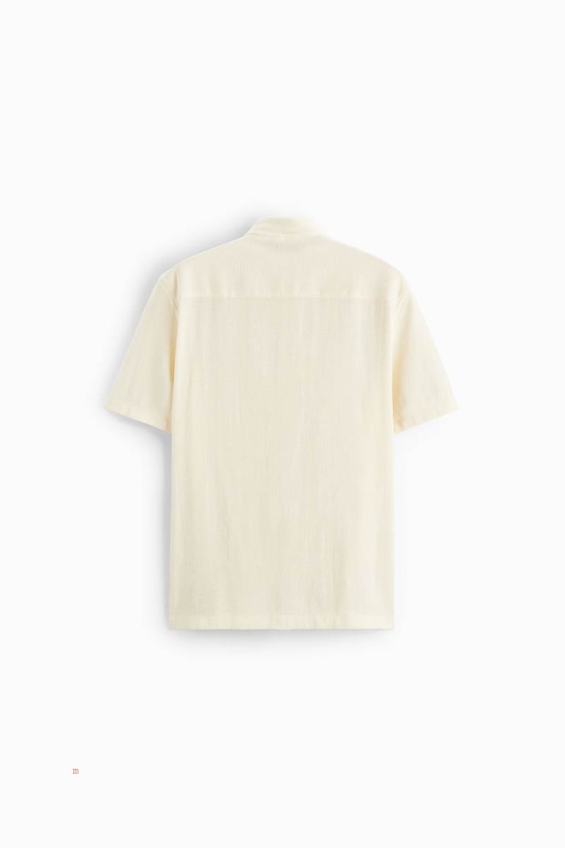 ZARA TEXTURED Skjorta Herr Grå Vita | JTRKD-8271