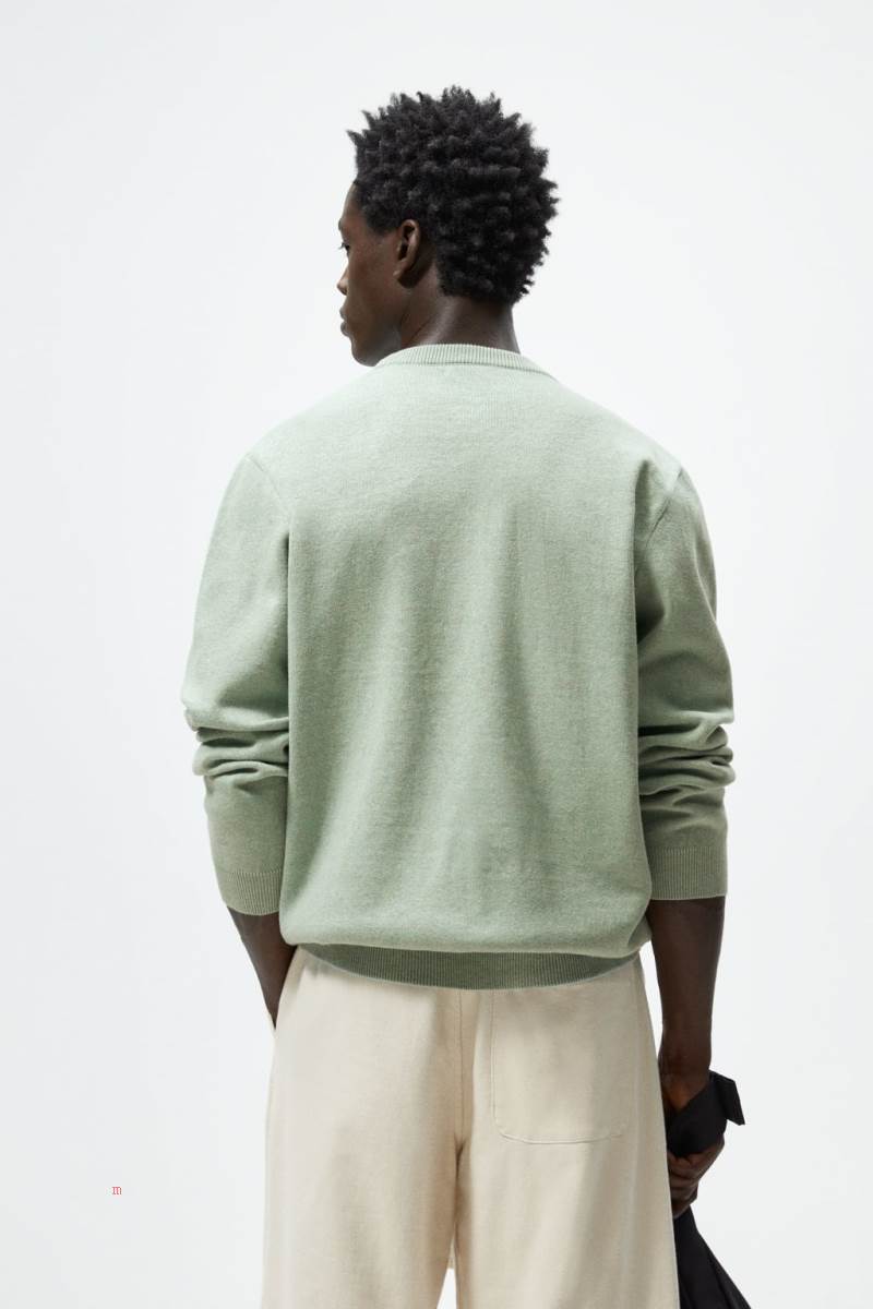 ZARA TEXTURED Tröjor Herr Gröna | AXPWJ-5349