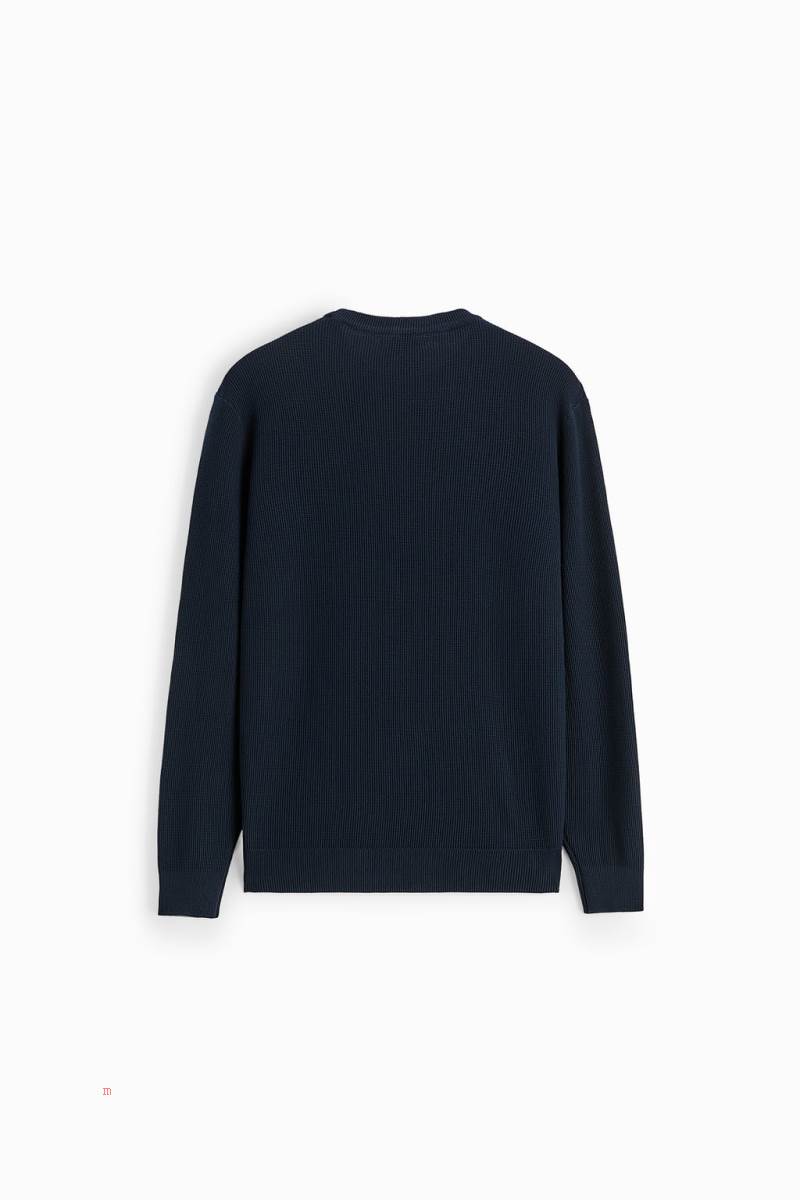 ZARA TEXTURED Tröjor Herr Marinblå Blå | ZOXSF-1653