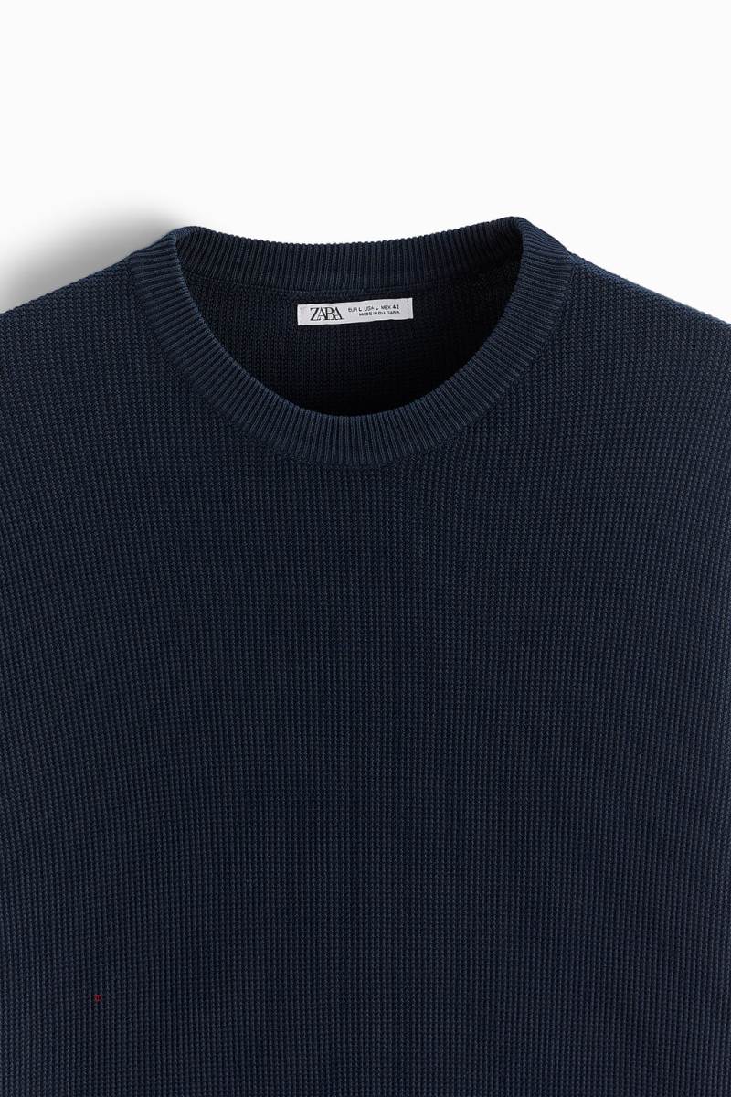 ZARA TEXTURED Tröjor Herr Marinblå Blå | ZOXSF-1653
