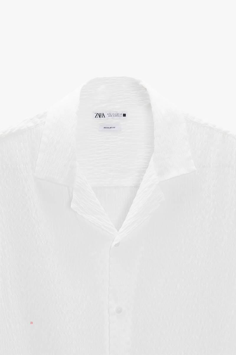 ZARA TEXTURED WEAVE Skjorta Herr Vita | ECFYX-2047