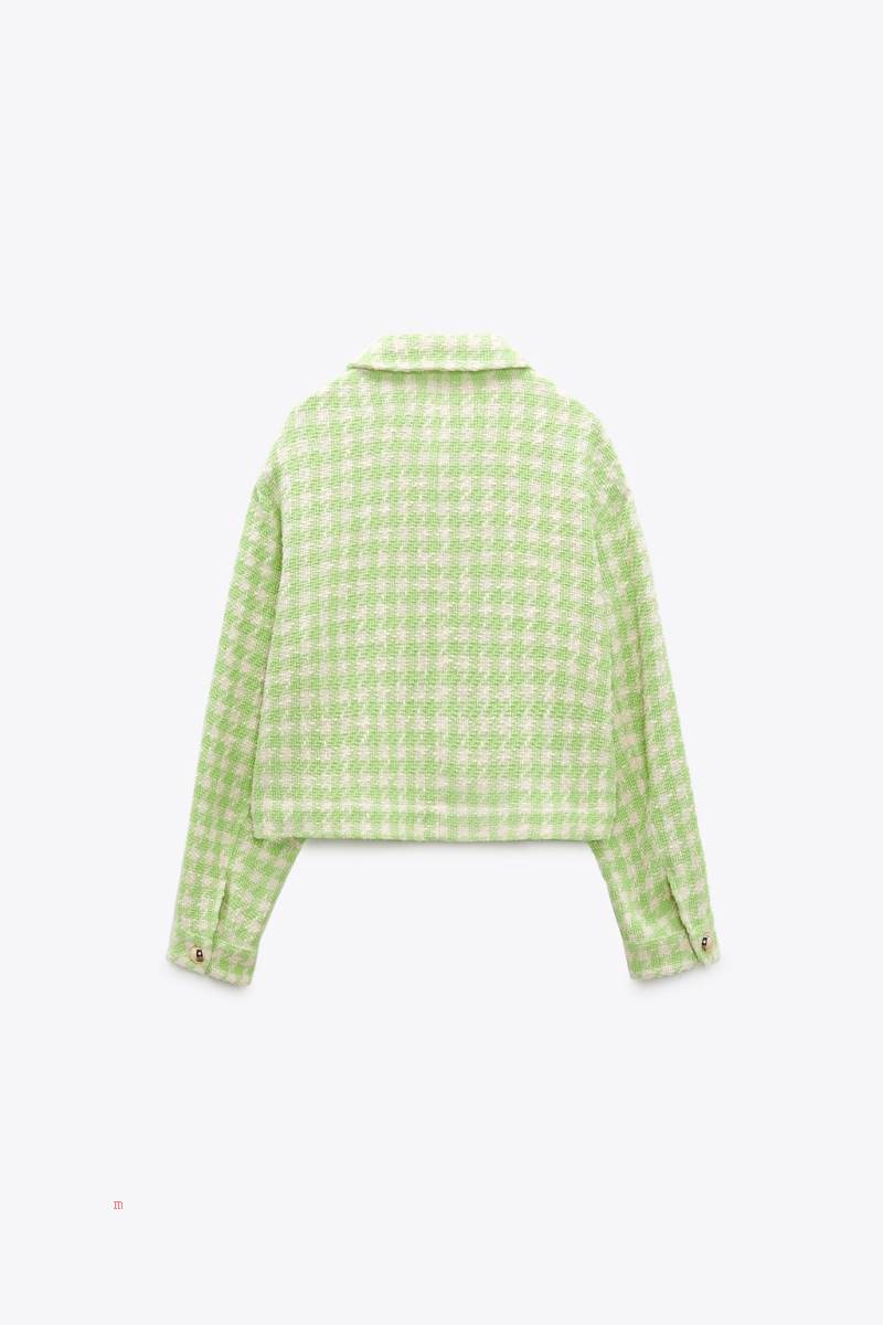 ZARA TEXTURED WITH GOLDEN BUTTONS Jacka Dam Gröna | DUMTQ-4896