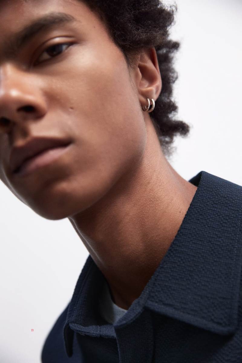 ZARA TEXTURED WITH POCKET Skjorta Herr Marinblå Blå | PBRIV-7608