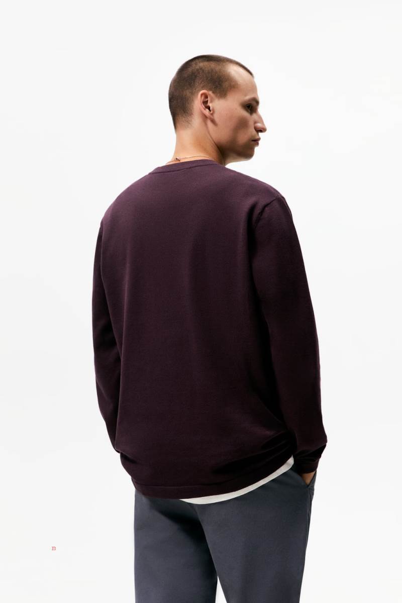 ZARA TEXTURED WITH STRIPES Tröjor Herr Rosa | KYERI-0682