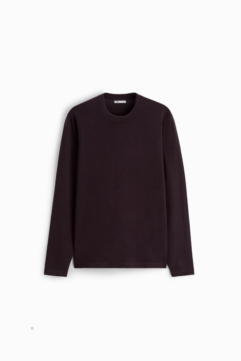 ZARA TEXTURED WITH STRIPES Tröjor Herr Rosa | KYERI-0682