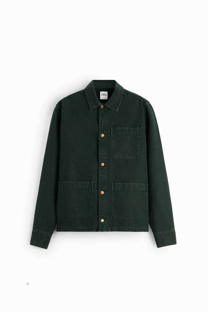 ZARA TEXTURED Övertröja Herr Gröna | FSKMA-2016