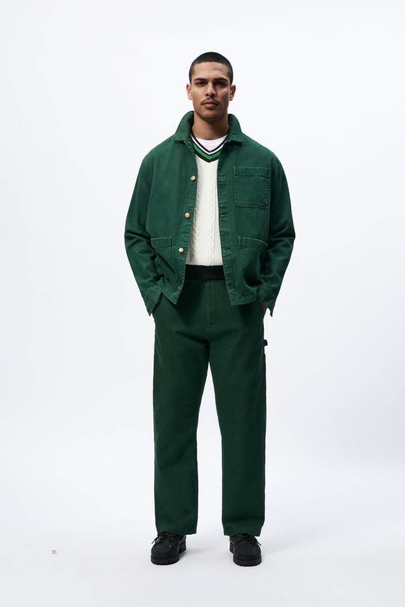 ZARA TEXTURED Övertröja Herr Gröna | FSKMA-2016