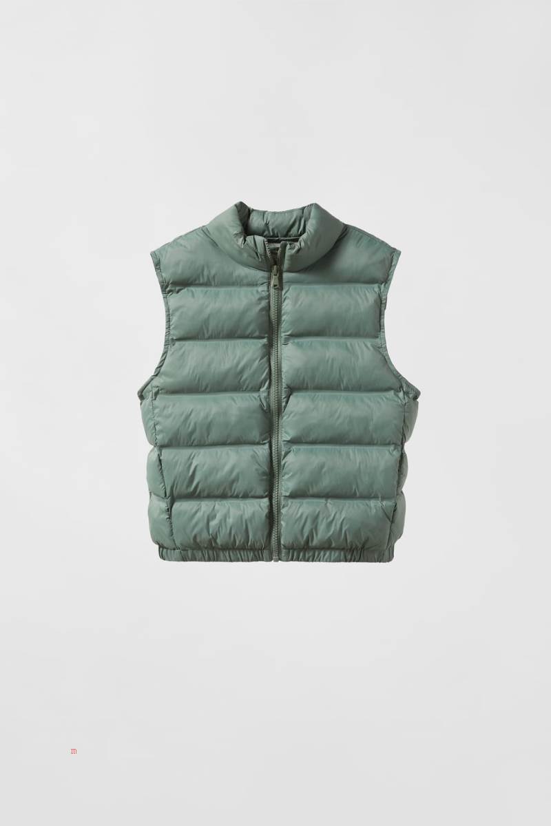 ZARA THERMO-SEALED PUFFER Kostym Gilet Pojke Gröna | PUXKS-0267