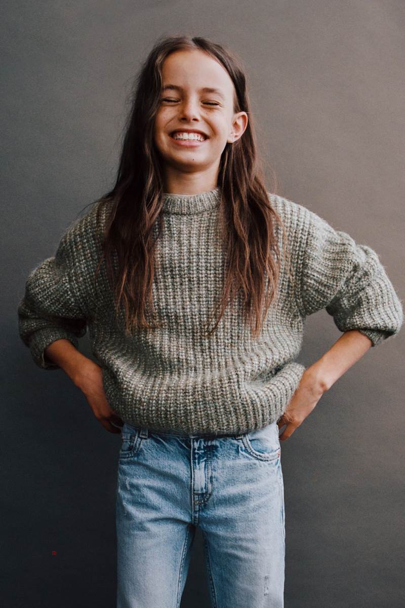 ZARA THICK GAUGE KNIT BLEND Tröjor Pojke Ljuskhaki | EJZCW-0546