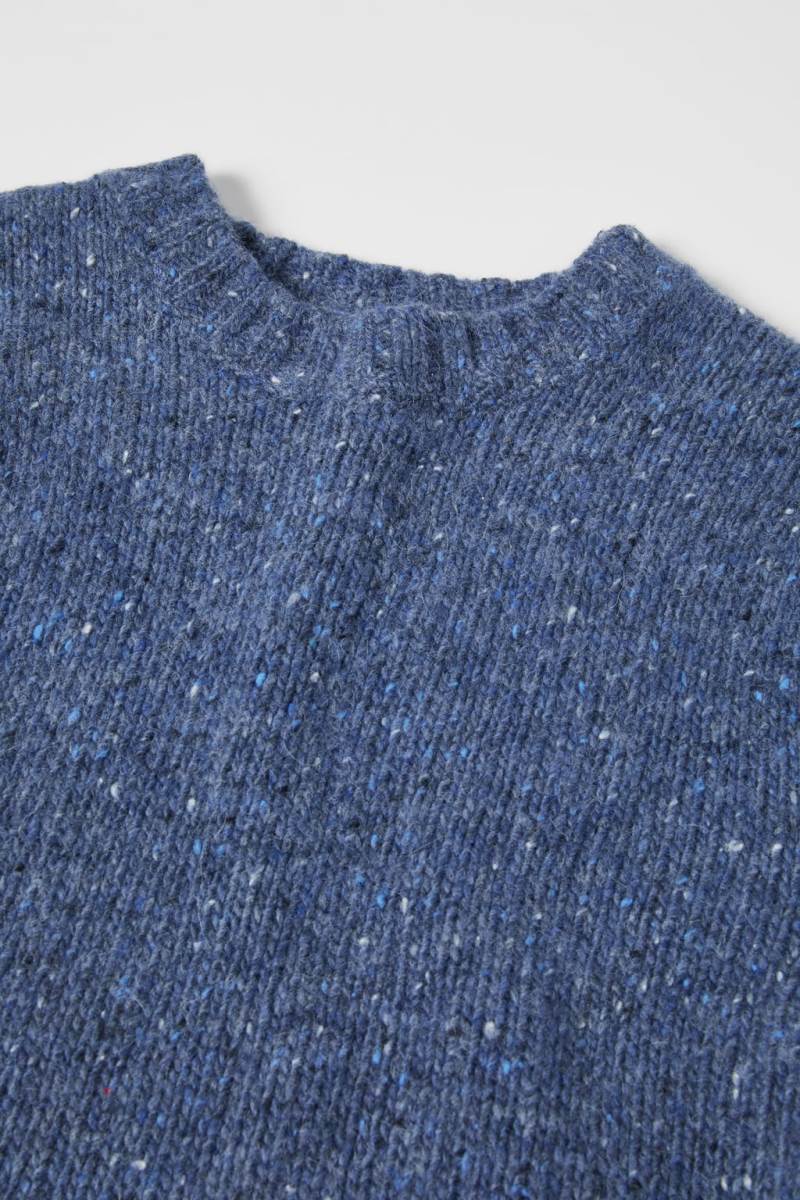 ZARA THICK GAUGE WOOL BLEND KNIT KNOP YARN Tröjor Tjej Blå | MHOVA-2019