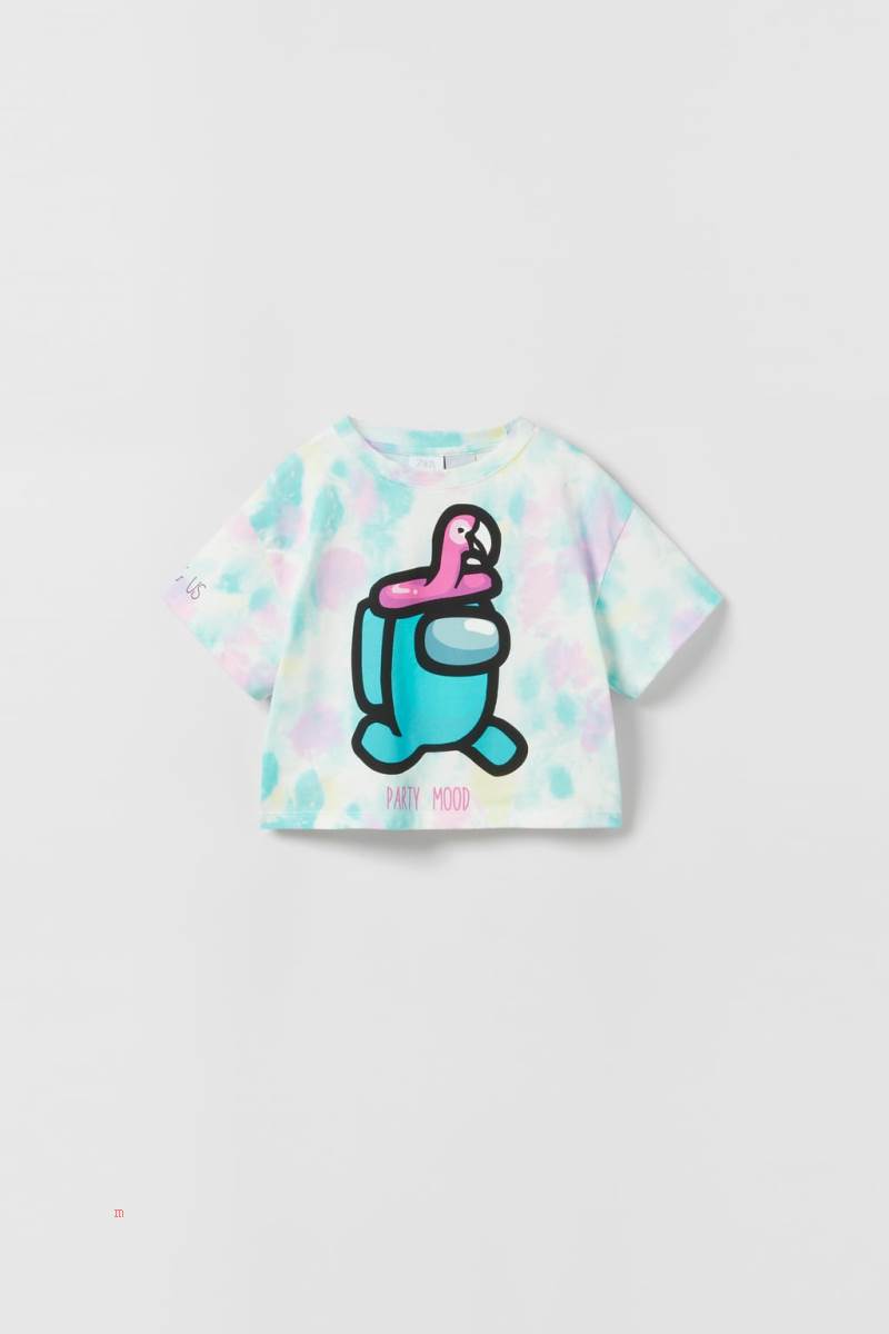 ZARA TIE-DYE AMONG US TM T-shirt Tjej Olika Färger Röda | NLJCT-6873