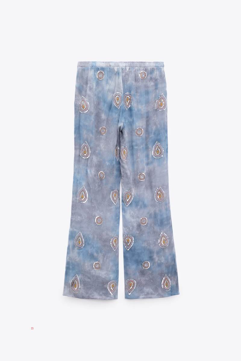 ZARA TIE-DYE Byxor Dam Blå | NUAWD-8046