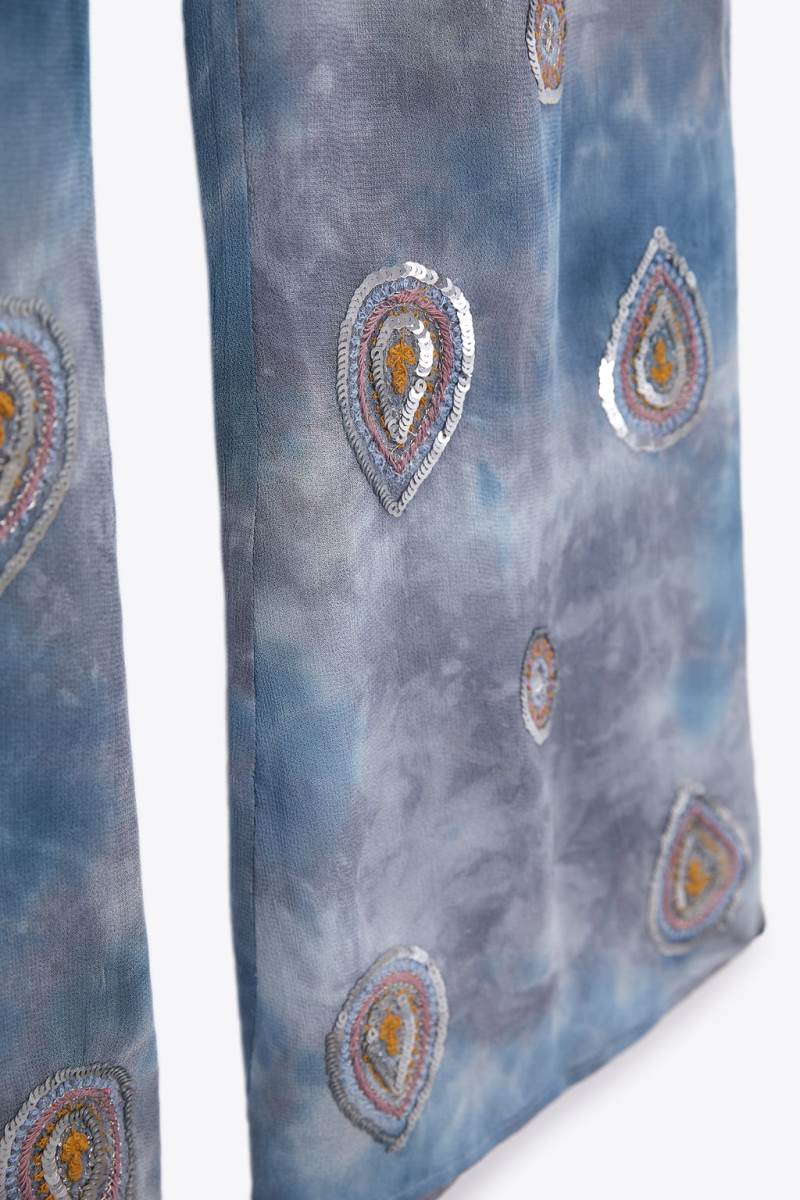 ZARA TIE-DYE Byxor Dam Blå | NUAWD-8046