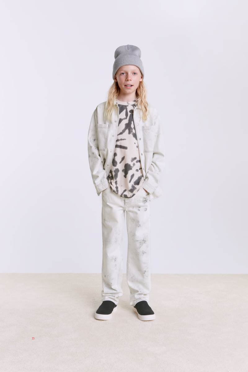 ZARA TIE-DYE DENIM Övertröja Pojke Olika Färger Röda | TALDR-1025