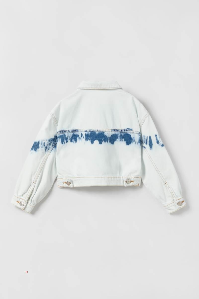 ZARA TIE-DYE Jacka Tjej Blå | KDOFU-4257