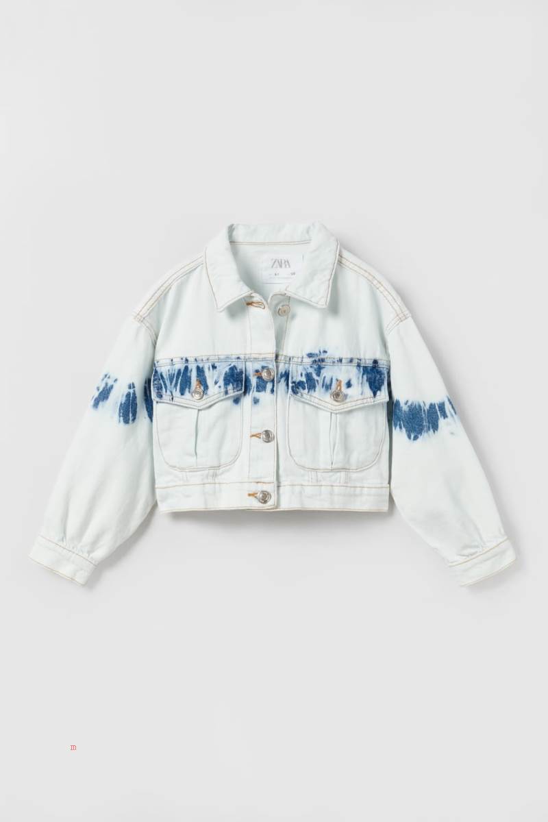 ZARA TIE-DYE Jacka Tjej Blå | KDOFU-4257
