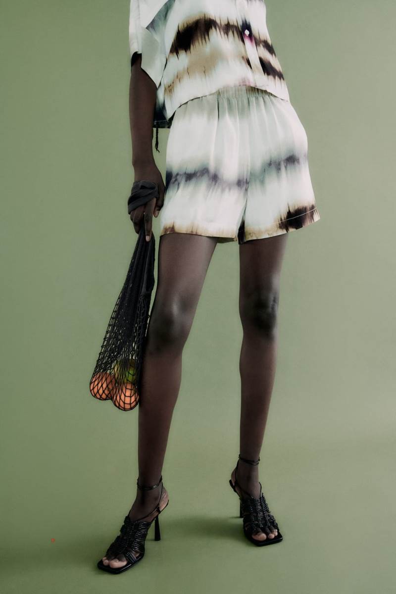 ZARA TIE-DYE PRINT BERMUDA Shorts Dam Olika Färger Röda | HURNX-8164