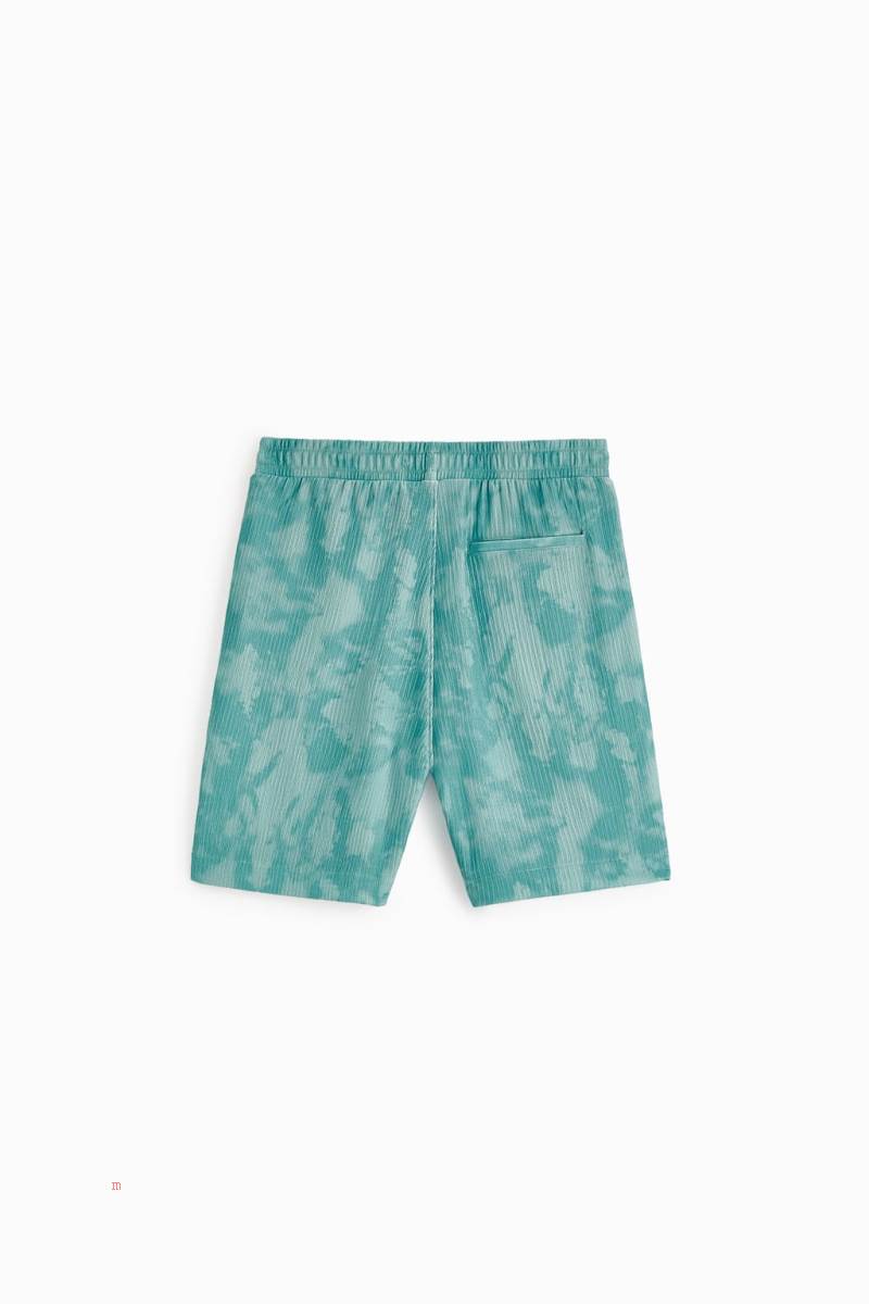 ZARA TIE-DYE PRINT BERMUDA Shorts Herr Turkos | BIEVK-3059