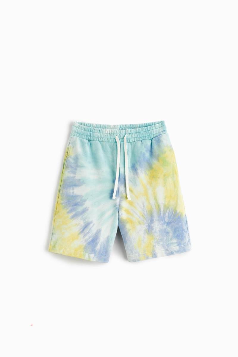 ZARA TIE-DYE PRINT JOGGER BERMUDA Shorts Herr Colorful | SWNUJ-4752