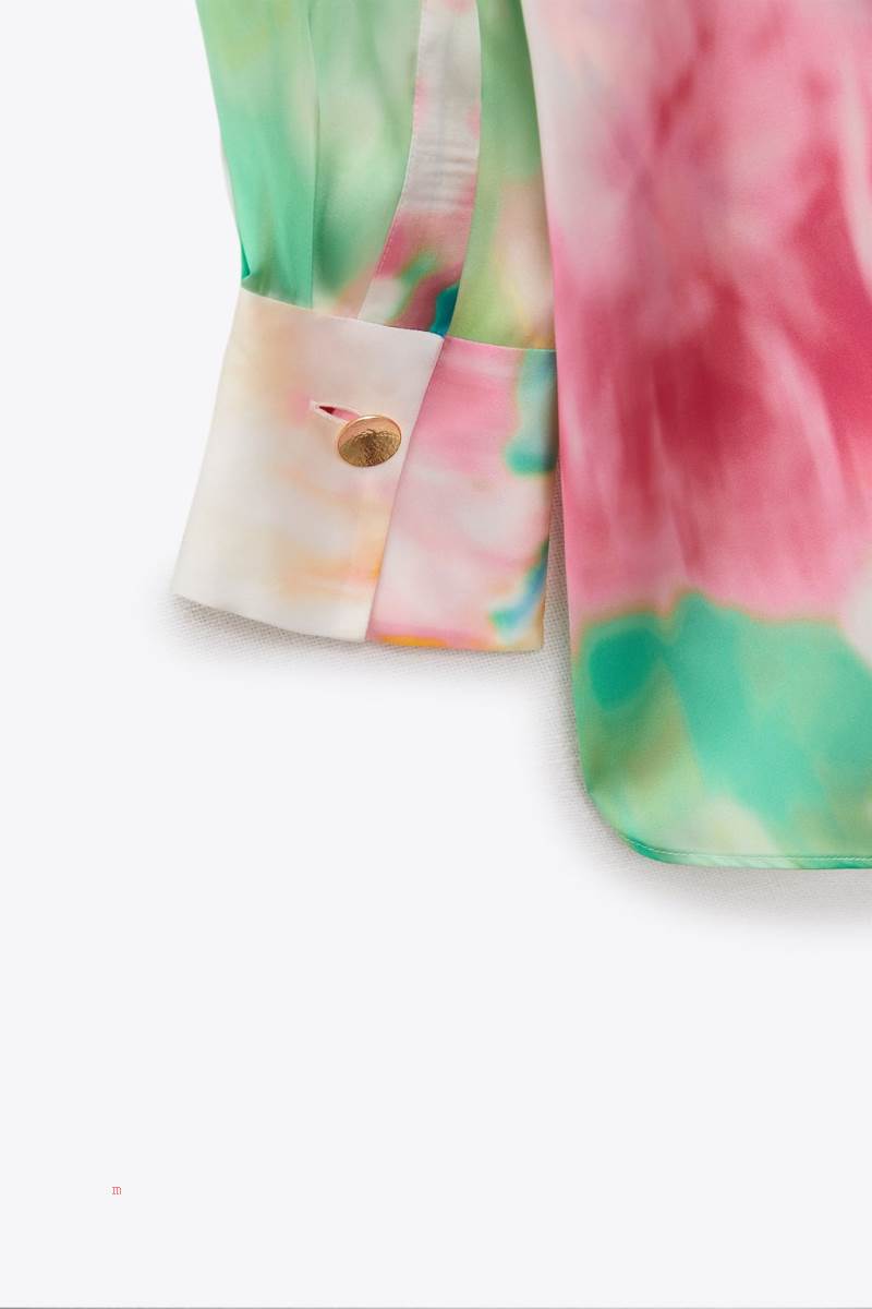 ZARA TIE-DYE PRINT Skjorta Dam Olika Färger Röda | FKPLJ-5478