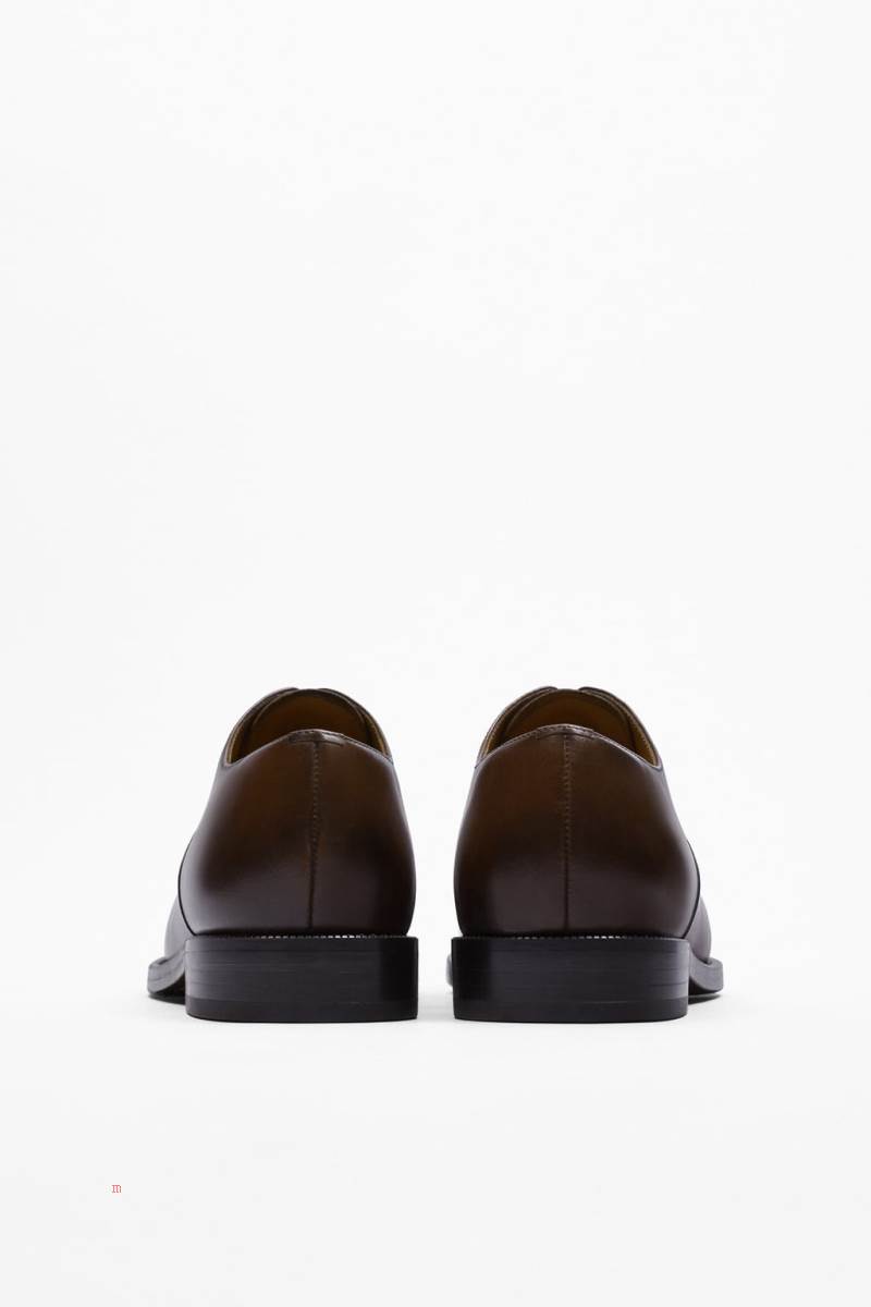 ZARA TOECAP LEATHER Derbyskor Herr Bruna | WUNEY-2489