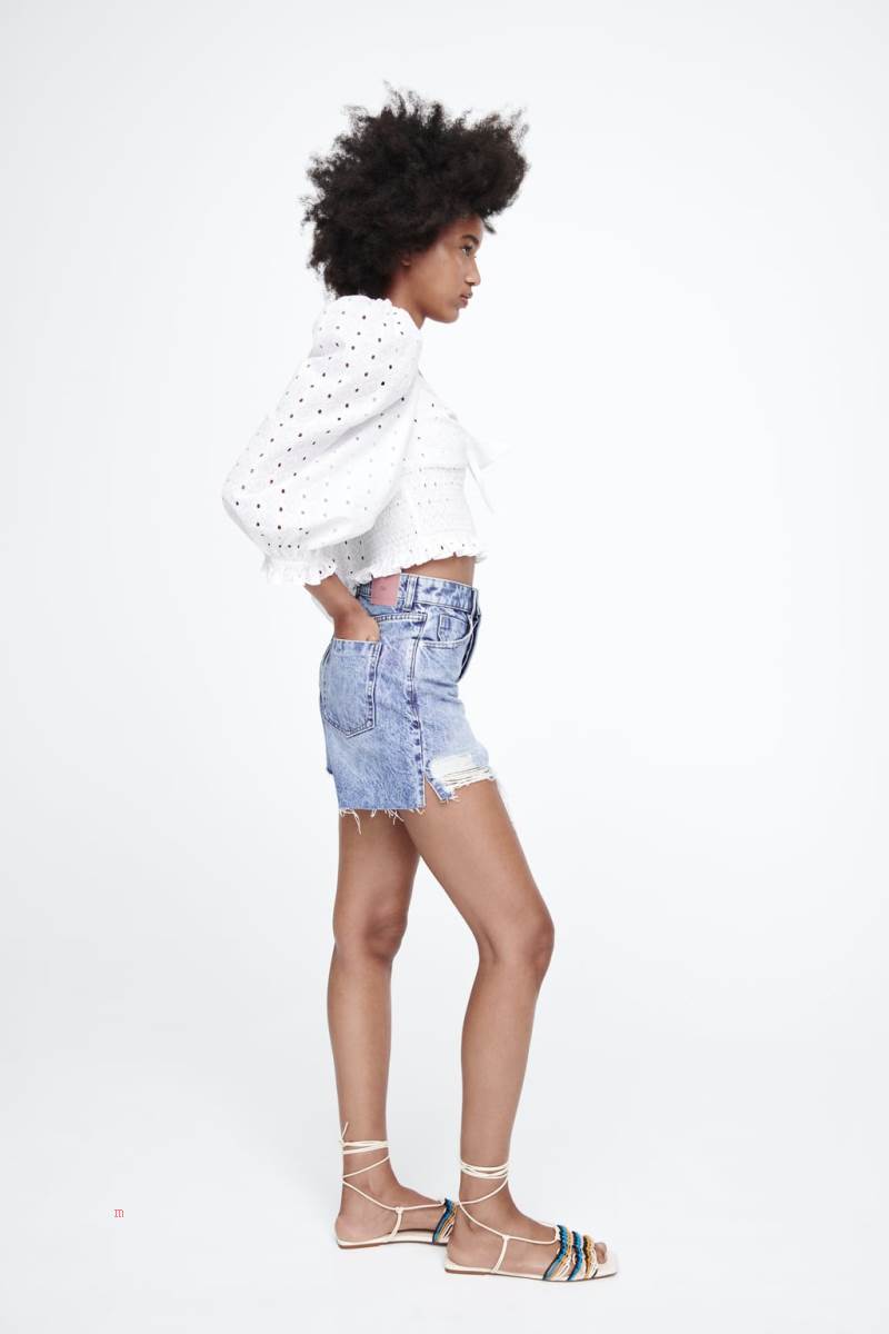 ZARA TOP WITH CUTWORK EMBROIDERY Crop Top Dam Vita | ZKTUL-8725