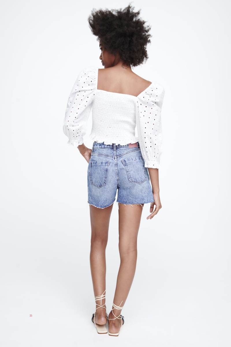 ZARA TOP WITH CUTWORK EMBROIDERY Crop Top Dam Vita | ZKTUL-8725