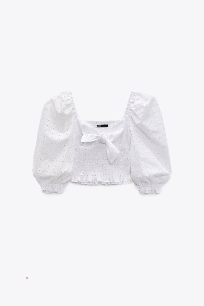 ZARA TOP WITH CUTWORK EMBROIDERY Crop Top Dam Vita | ZKTUL-8725