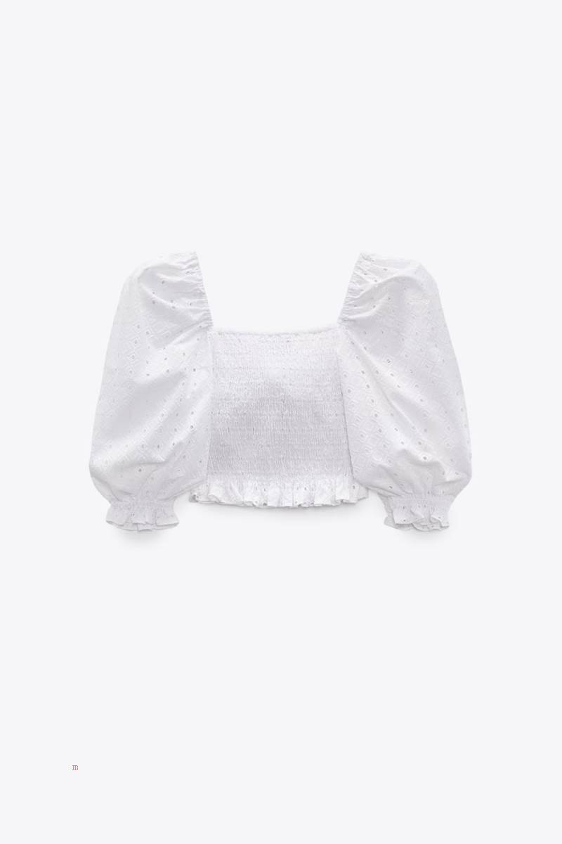 ZARA TOP WITH CUTWORK EMBROIDERY Crop Top Dam Vita | ZKTUL-8725