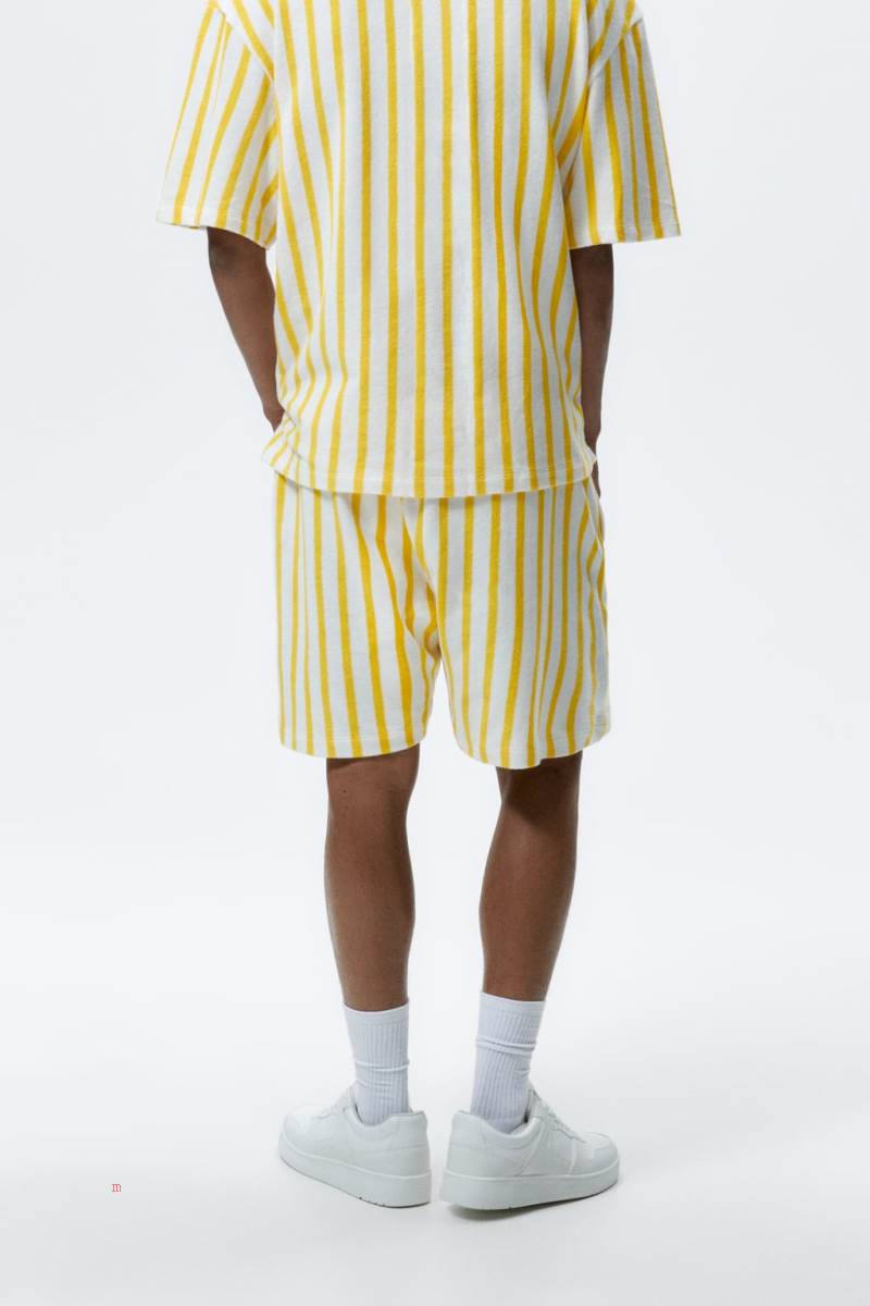 ZARA TOWELLING X THE STANDARD BERMUDA Shorts Herr Gula | WHLOJ-4231