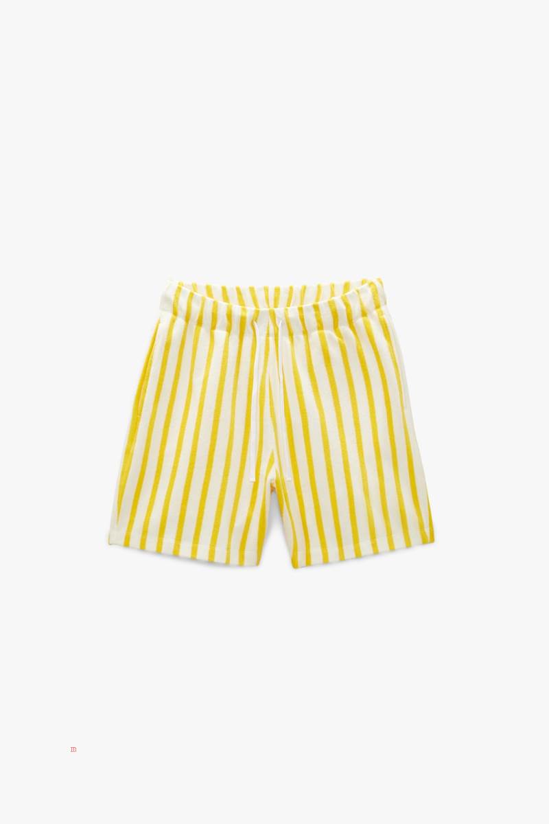 ZARA TOWELLING X THE STANDARD BERMUDA Shorts Herr Gula | WHLOJ-4231