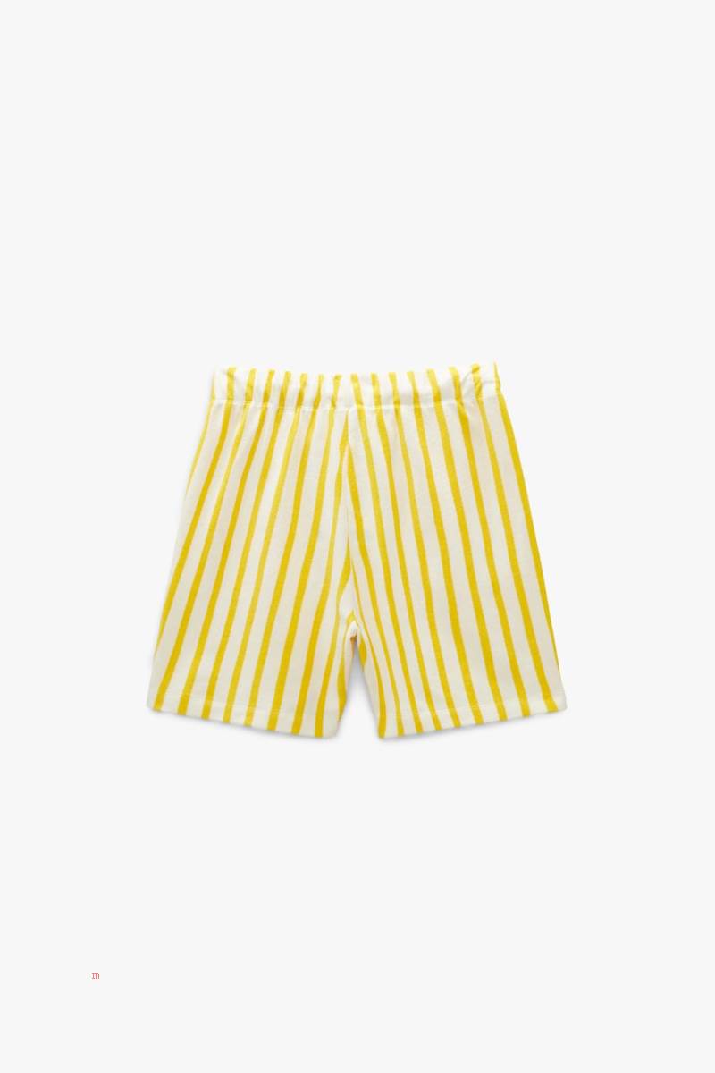 ZARA TOWELLING X THE STANDARD BERMUDA Shorts Herr Gula | WHLOJ-4231