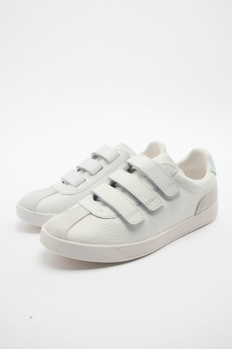 ZARA TRAINERS WITH HOOK-AND-LOOP STRAPS Träningsskor Dam Vita | CGDMI-5917