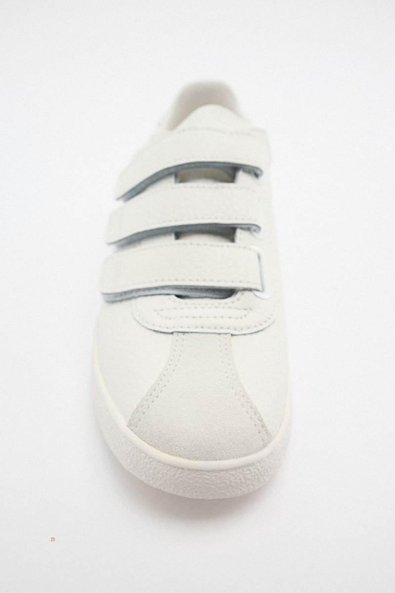ZARA TRAINERS WITH HOOK-AND-LOOP STRAPS Träningsskor Dam Vita | CGDMI-5917