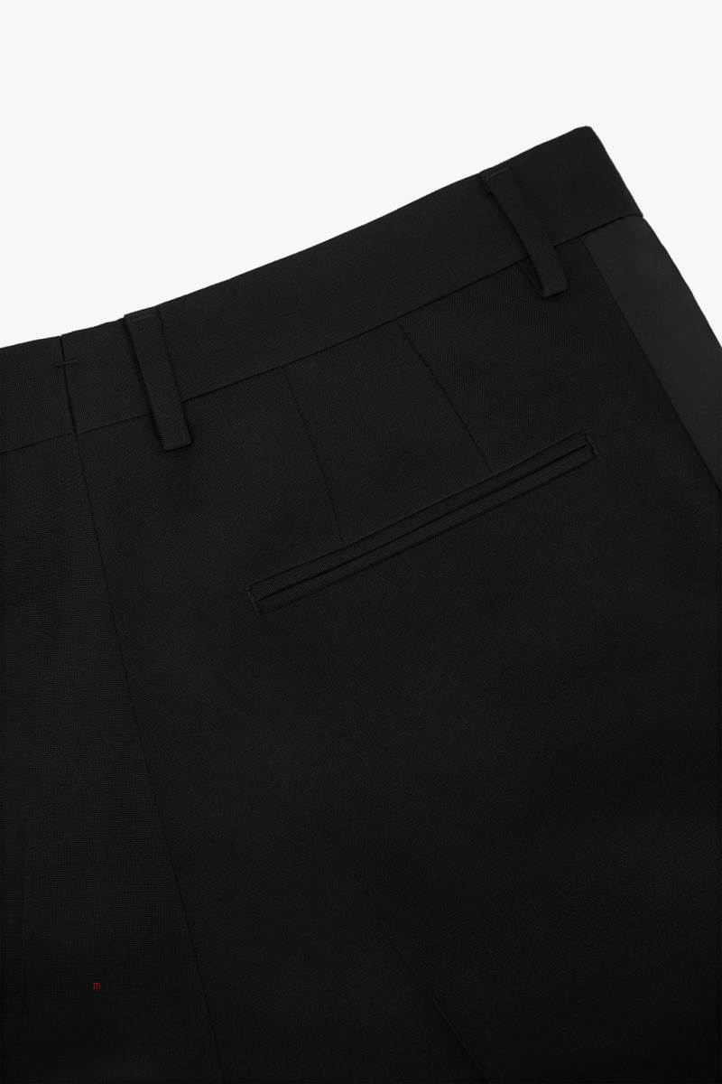 ZARA TROUSERS WITH SATIN STRIPES Byxor Herr Svarta | AVOWR-5136