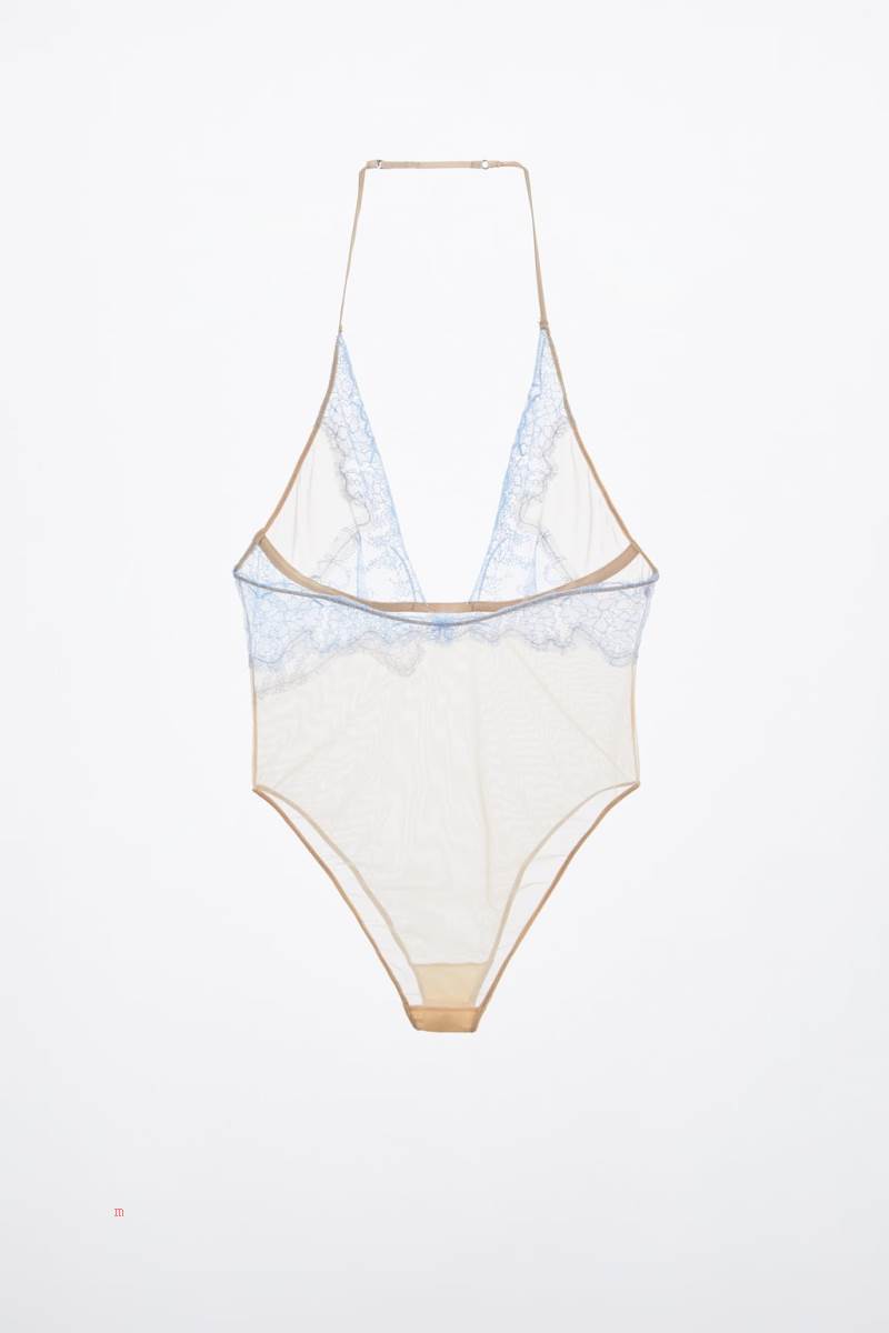 ZARA TULLE AND LACE Bodysuit Dam Ljusblå | NPHGI-8067