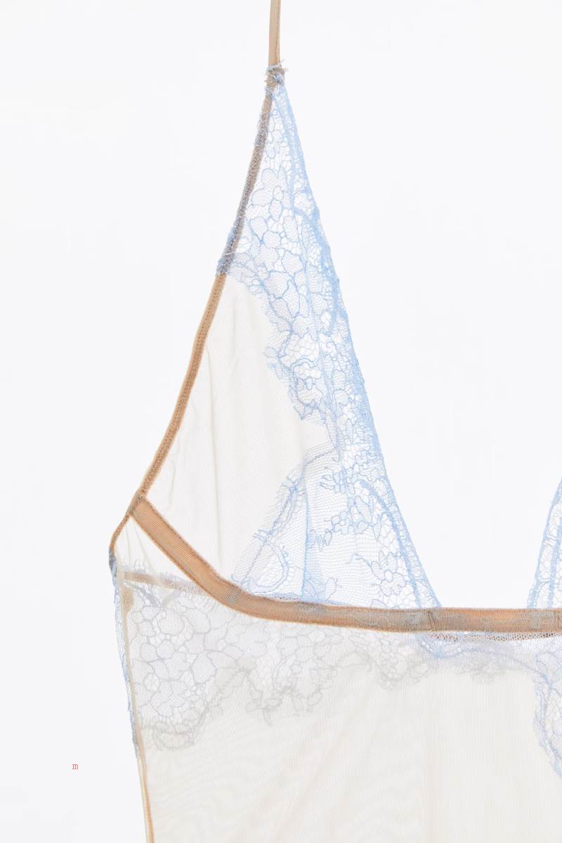 ZARA TULLE AND LACE Bodysuit Dam Ljusblå | NPHGI-8067