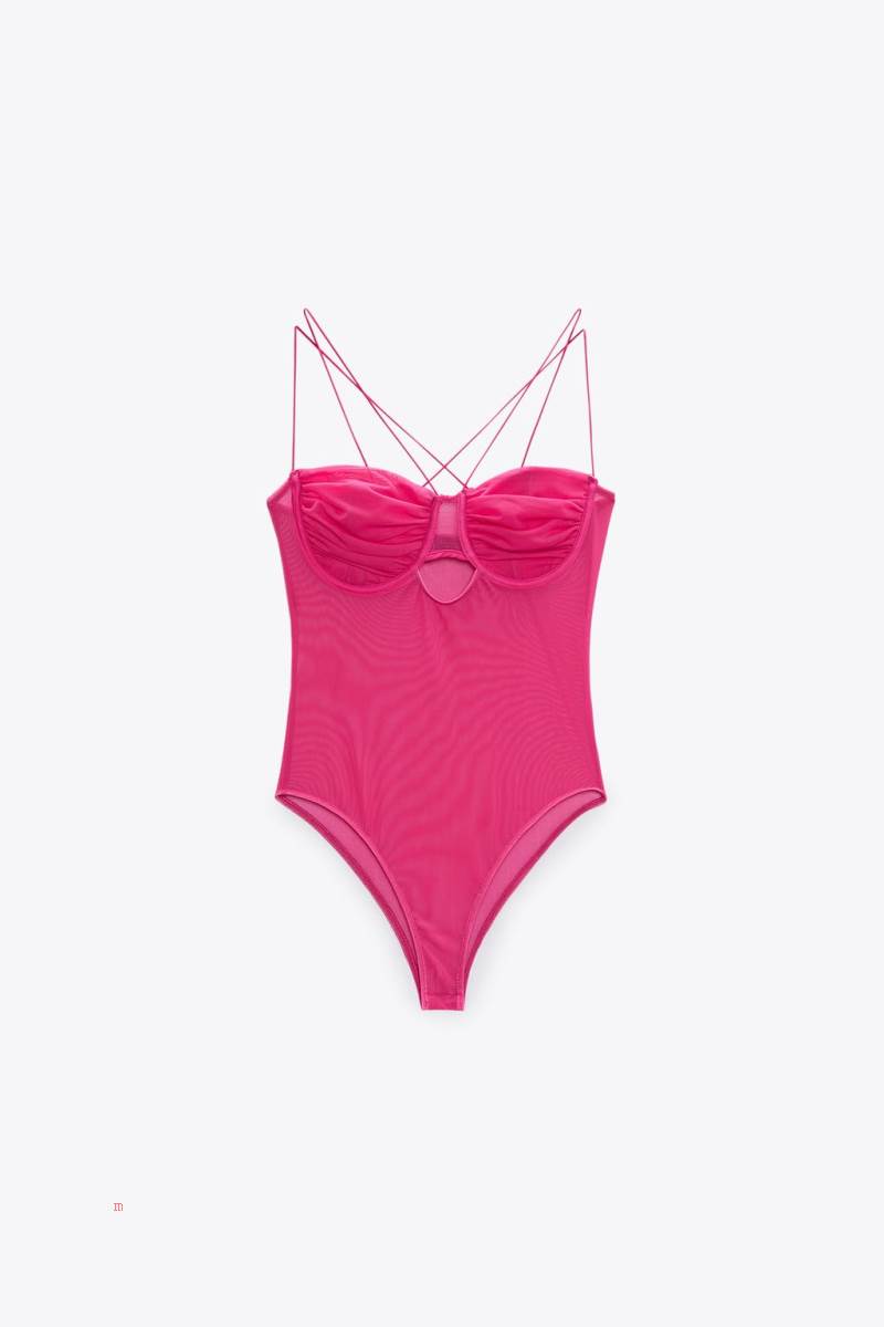 ZARA TULLE Bodysuit Dam Fuchsia | FGSWO-1230