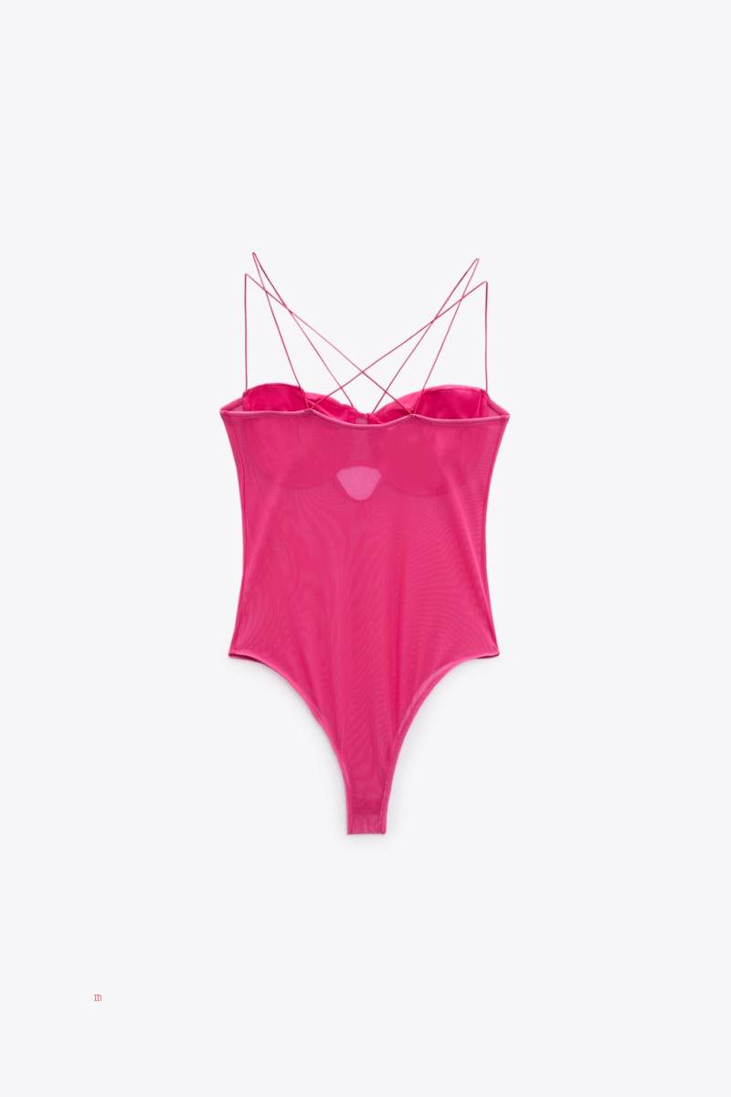 ZARA TULLE Bodysuit Dam Fuchsia | FGSWO-1230