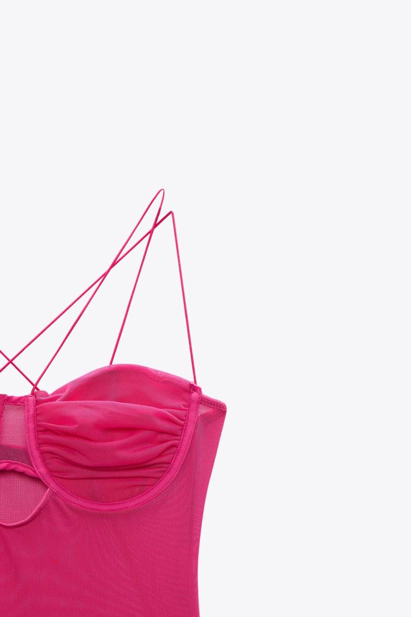 ZARA TULLE Bodysuit Dam Fuchsia | FGSWO-1230