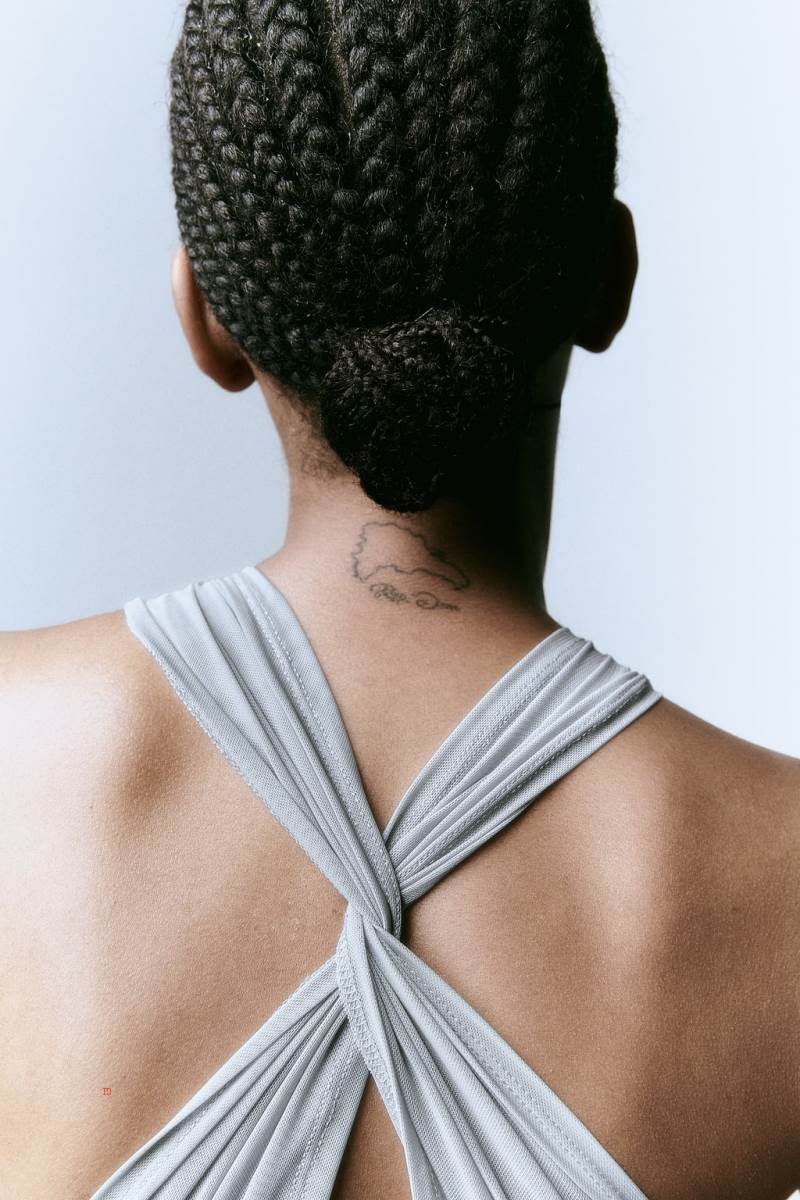 ZARA TULLE KNIT CORSETRY-INSPIRED TOP Korsett Dam Grå Blå | MJUEW-1932
