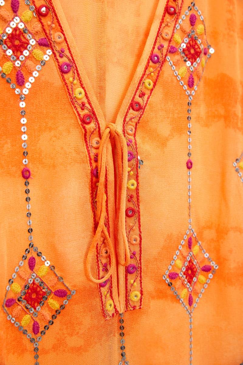 ZARA TUNIC WITH SEQUINS Klänning Dam Orange | BXLGD-1638