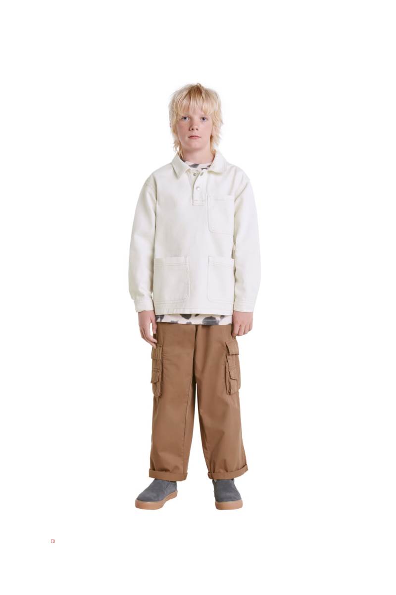 ZARA TWILL WITH TOPSTITCHING Övertröja Pojke Grå Vita | ONJPX-1829