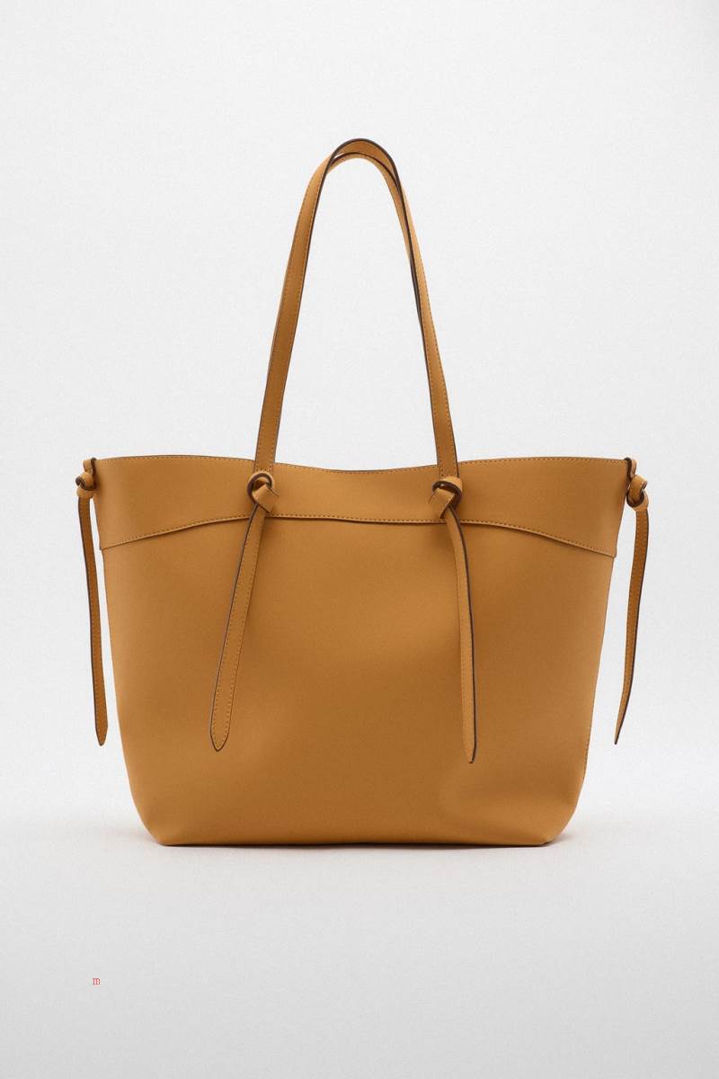 ZARA Tote Bag Toteväska Dam Senapsgult Gula | JEFVP-0847